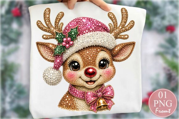 Rhinestone Reindeer Christmas PNG