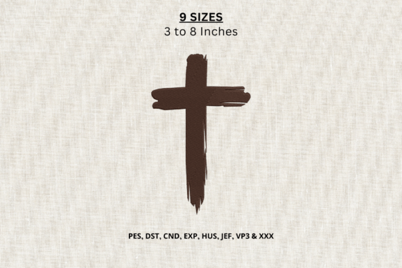 Rustic Cross Machine Embroidery Design