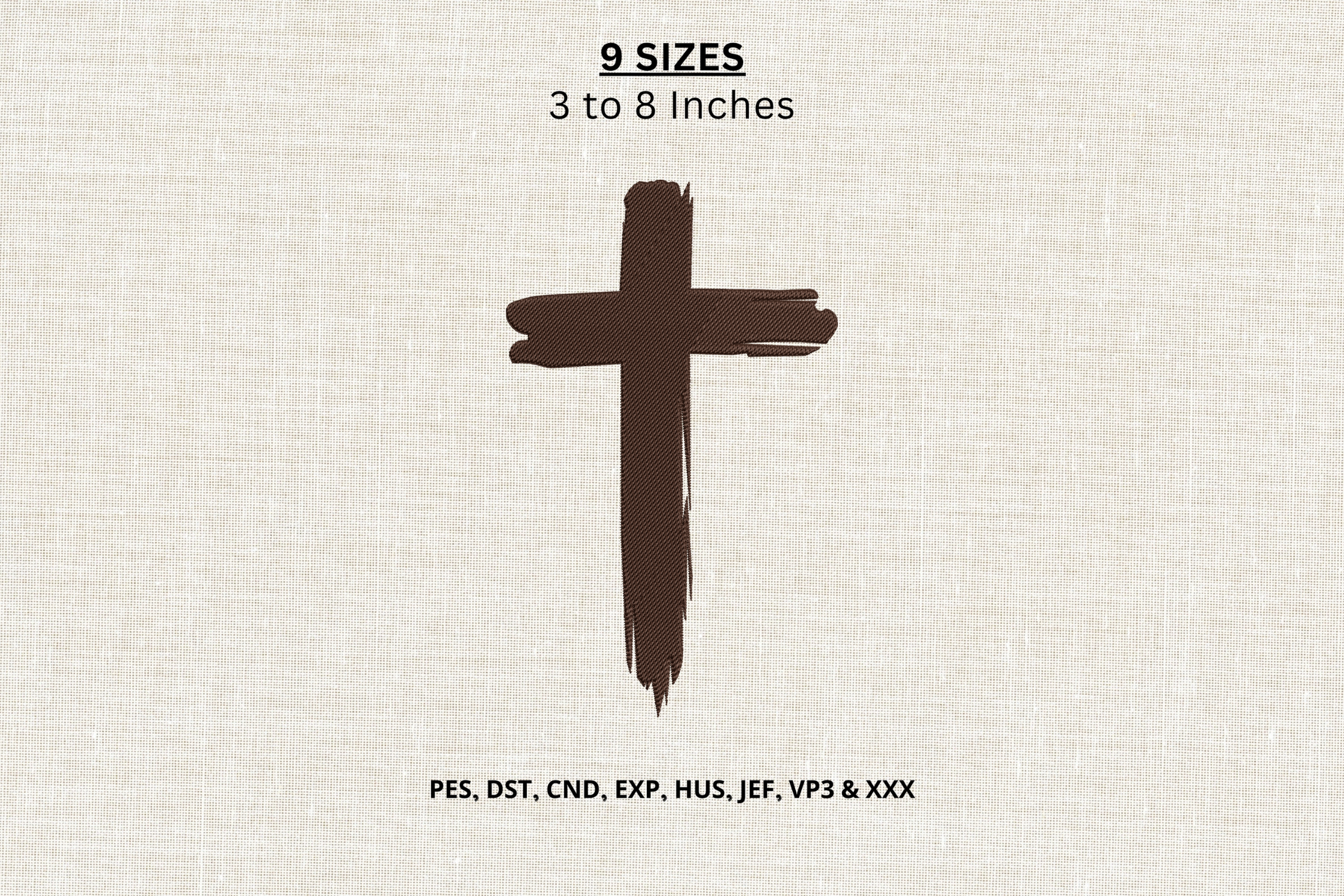 Rustic Cross Machine Embroidery Design