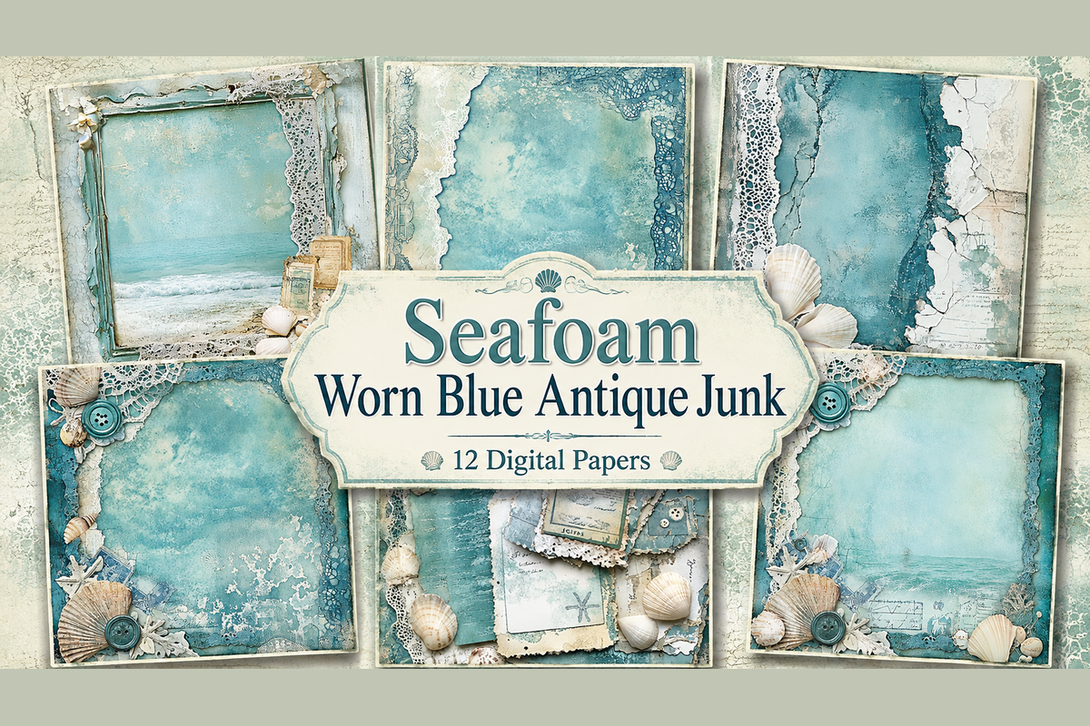 Seafoam Worn Blue Antique Junk