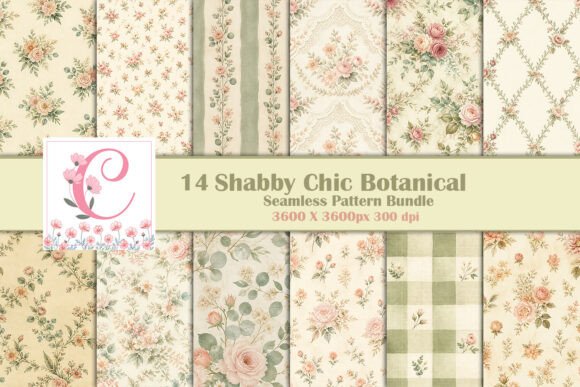 Shabby Chic Botanical Seamless Pattern