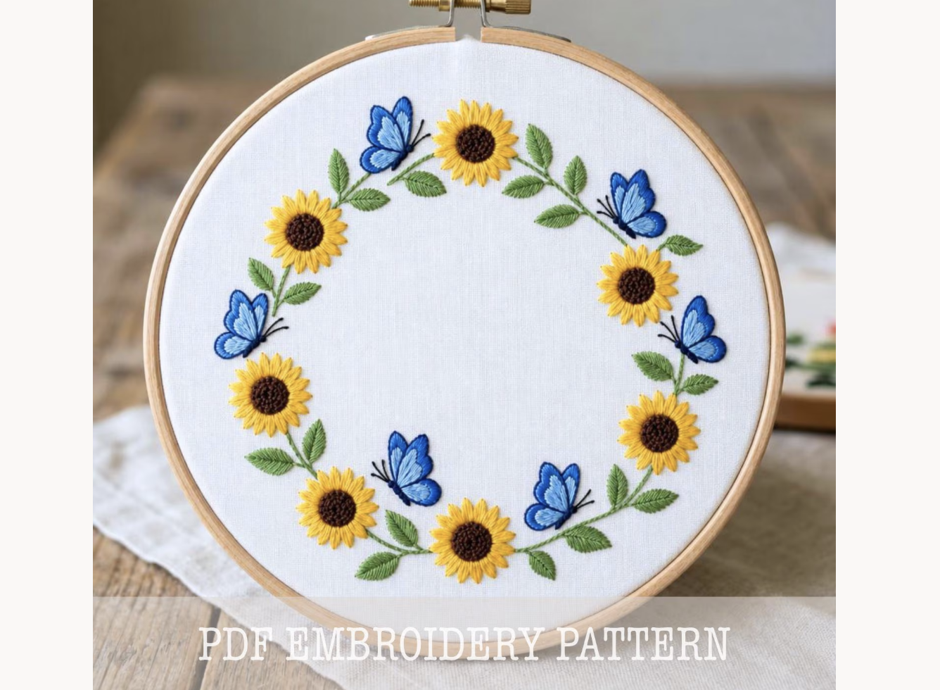 Sunflower Wreath Butterfly Pattern