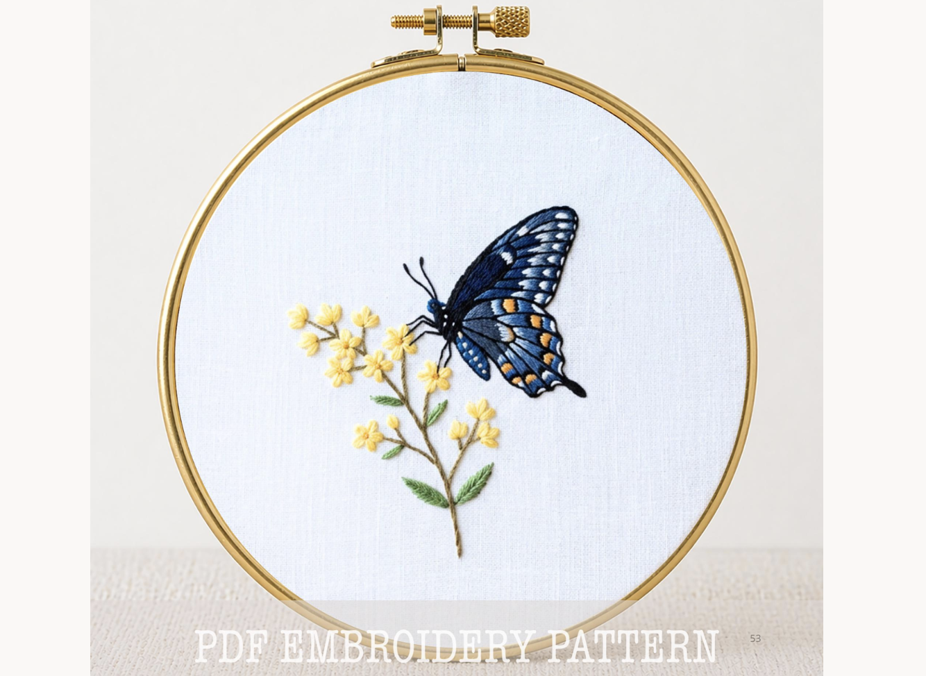 Swallowtail Butterfly Embroidery Pattern