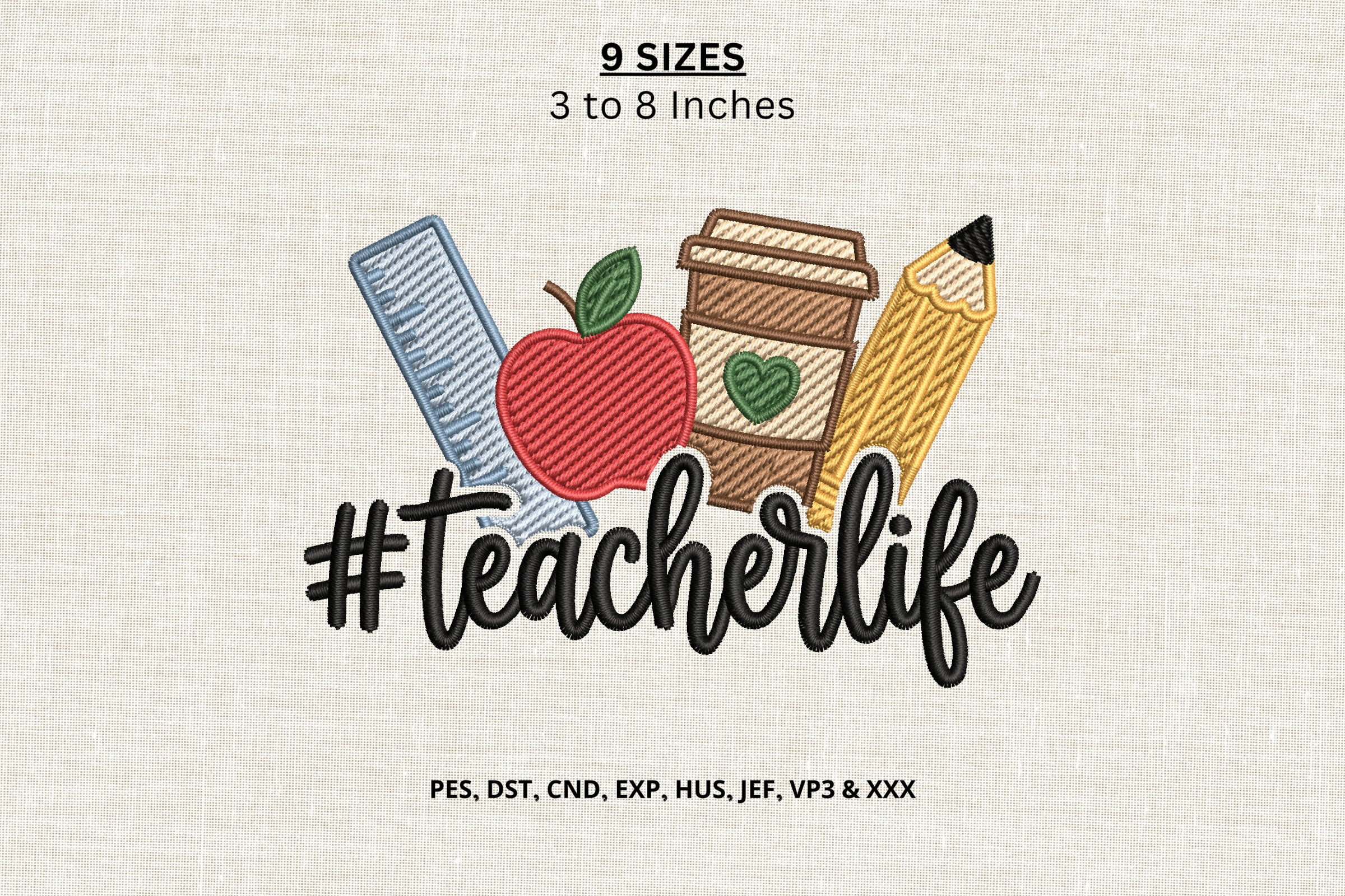 Teacher Life Machine Embroidery Design