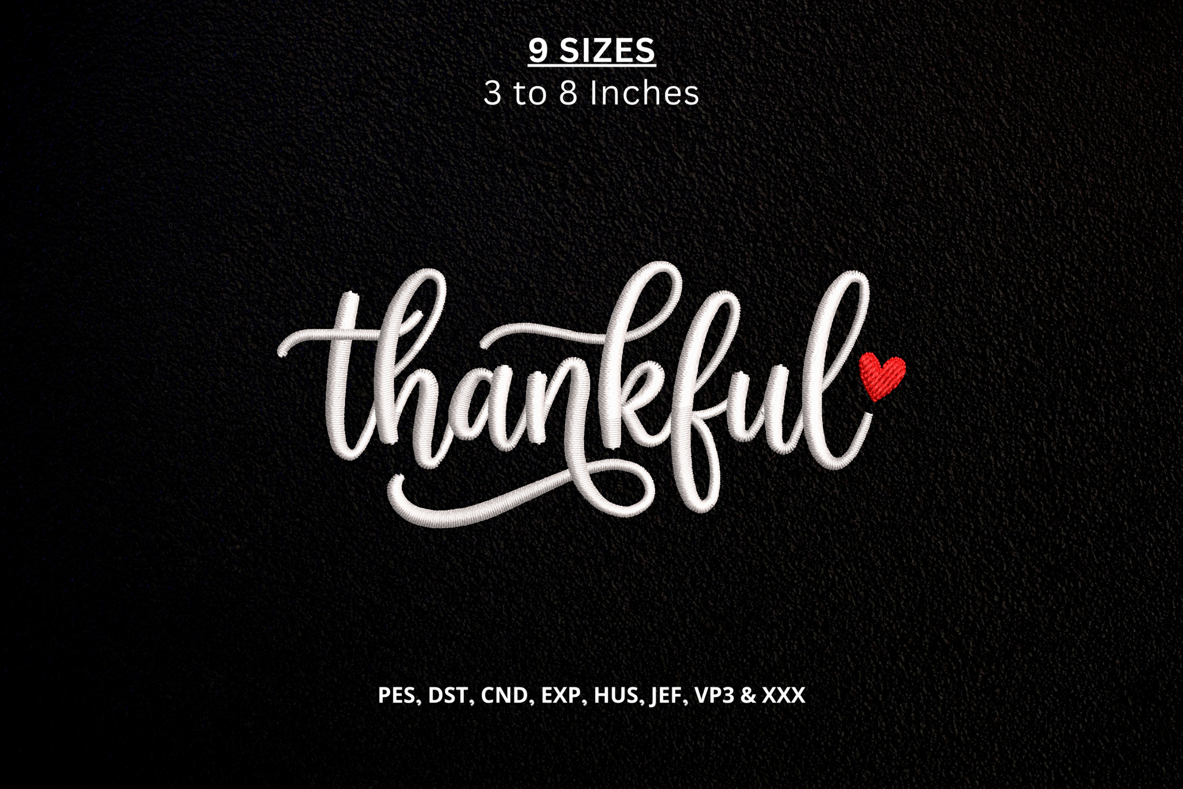 Thankful Script Machine Embroidery DST