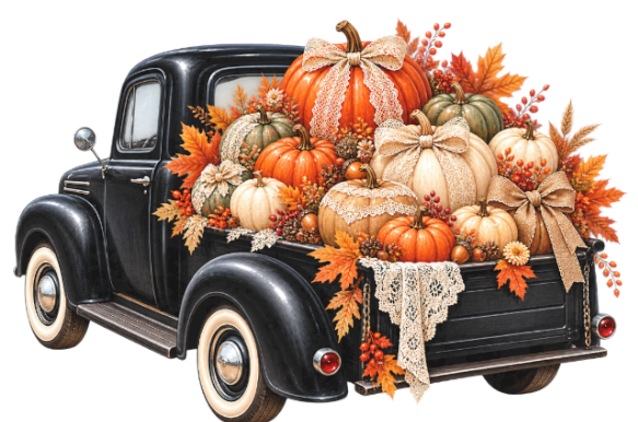 Vintage Fall Pumpkin Truck