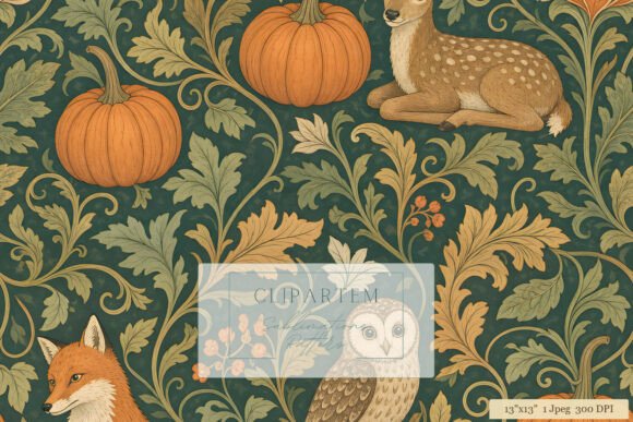 William Morris Fall Woodland Pattern