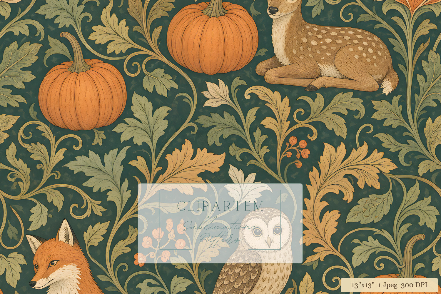 William Morris Fall Woodland Pattern