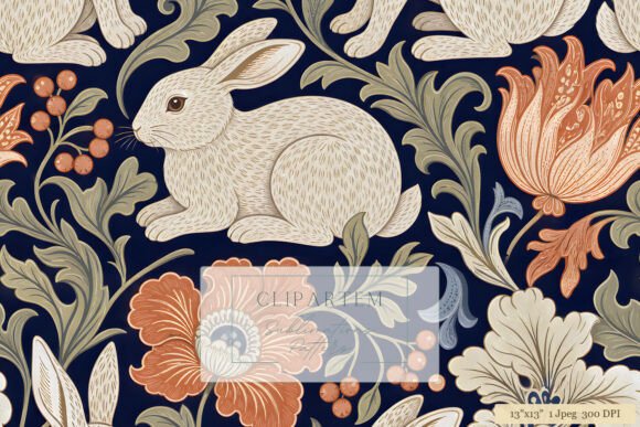 William Morris Rabbit Floral Pattern