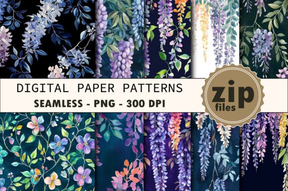 Wisteria Seamless Digital Paper