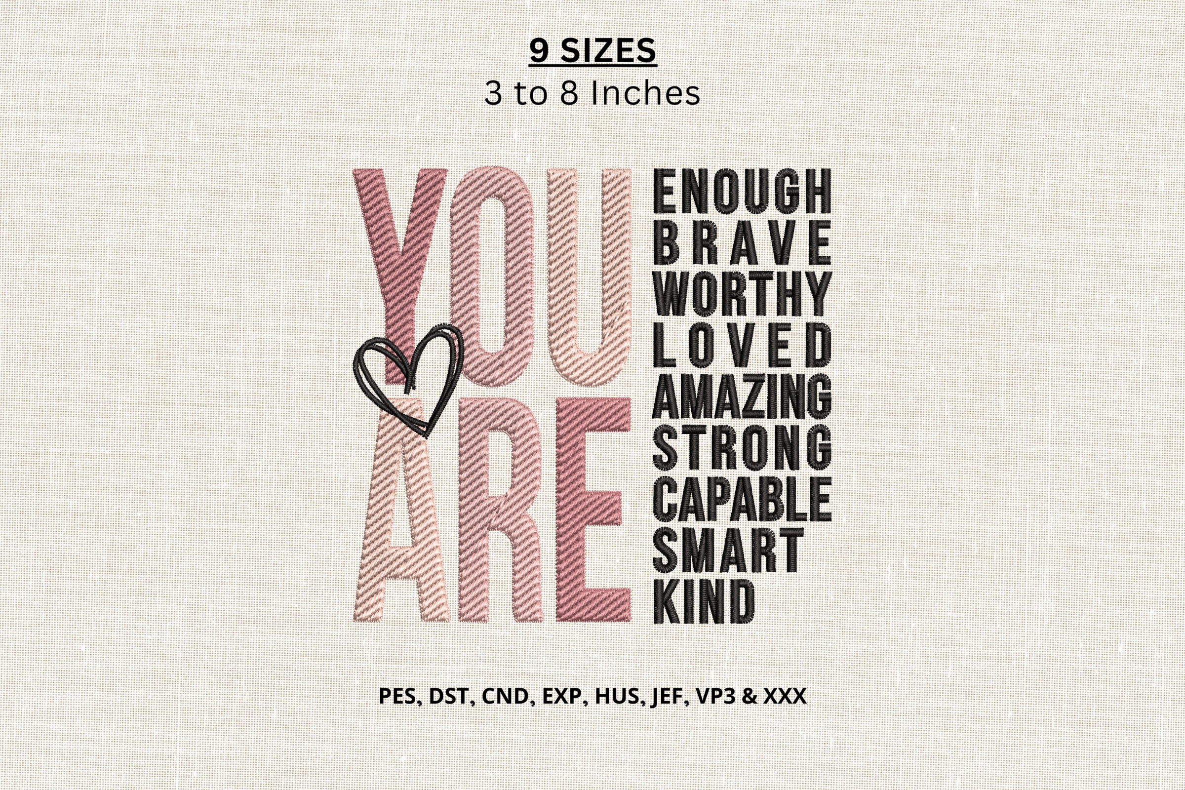 You Are Enough Affirmation Embroidery