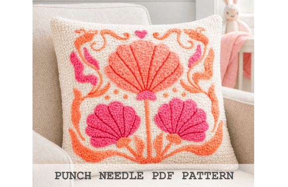 Art Nouveau Shell Flower Pattern