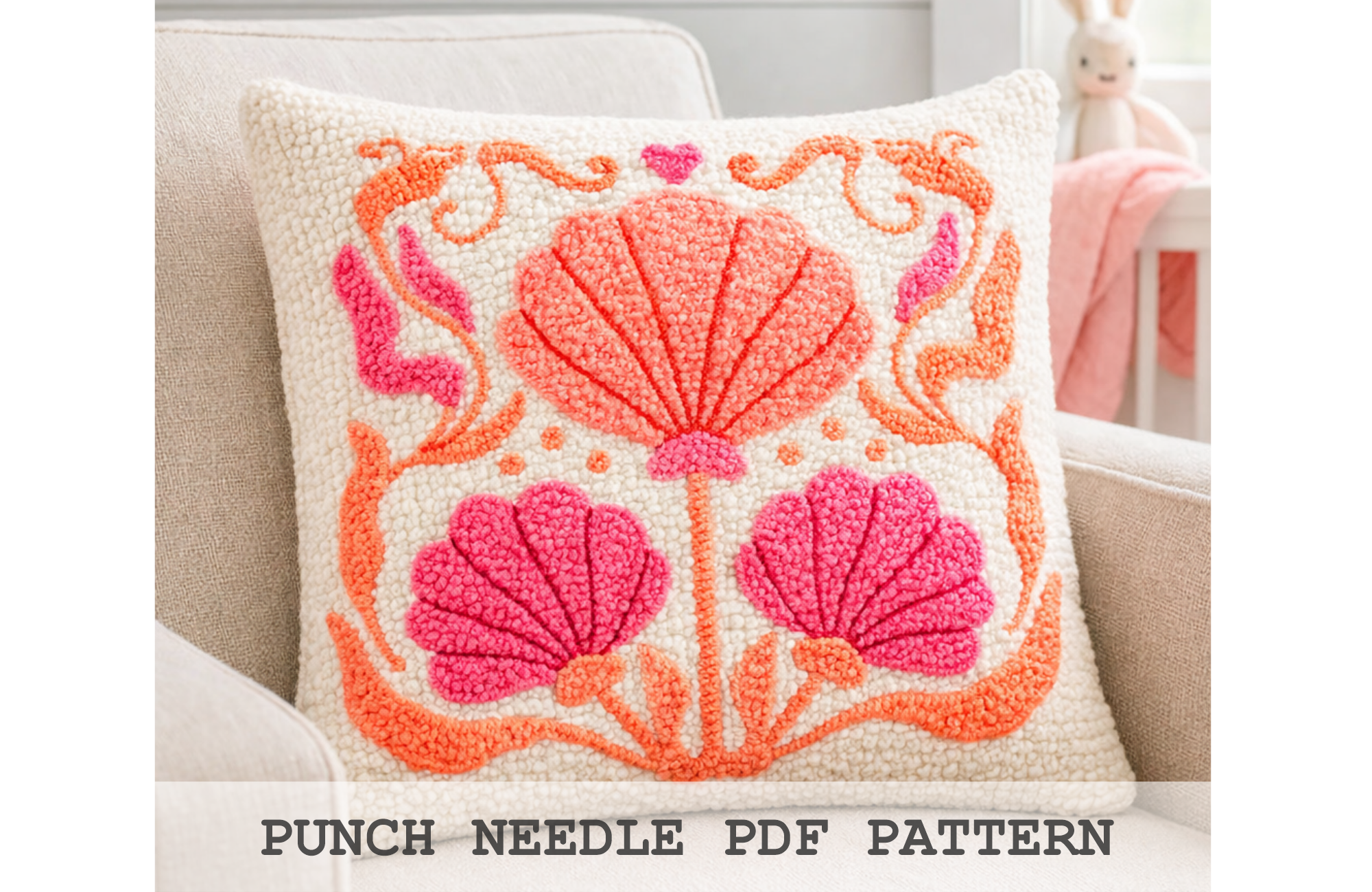 Art Nouveau Shell Flower Pattern