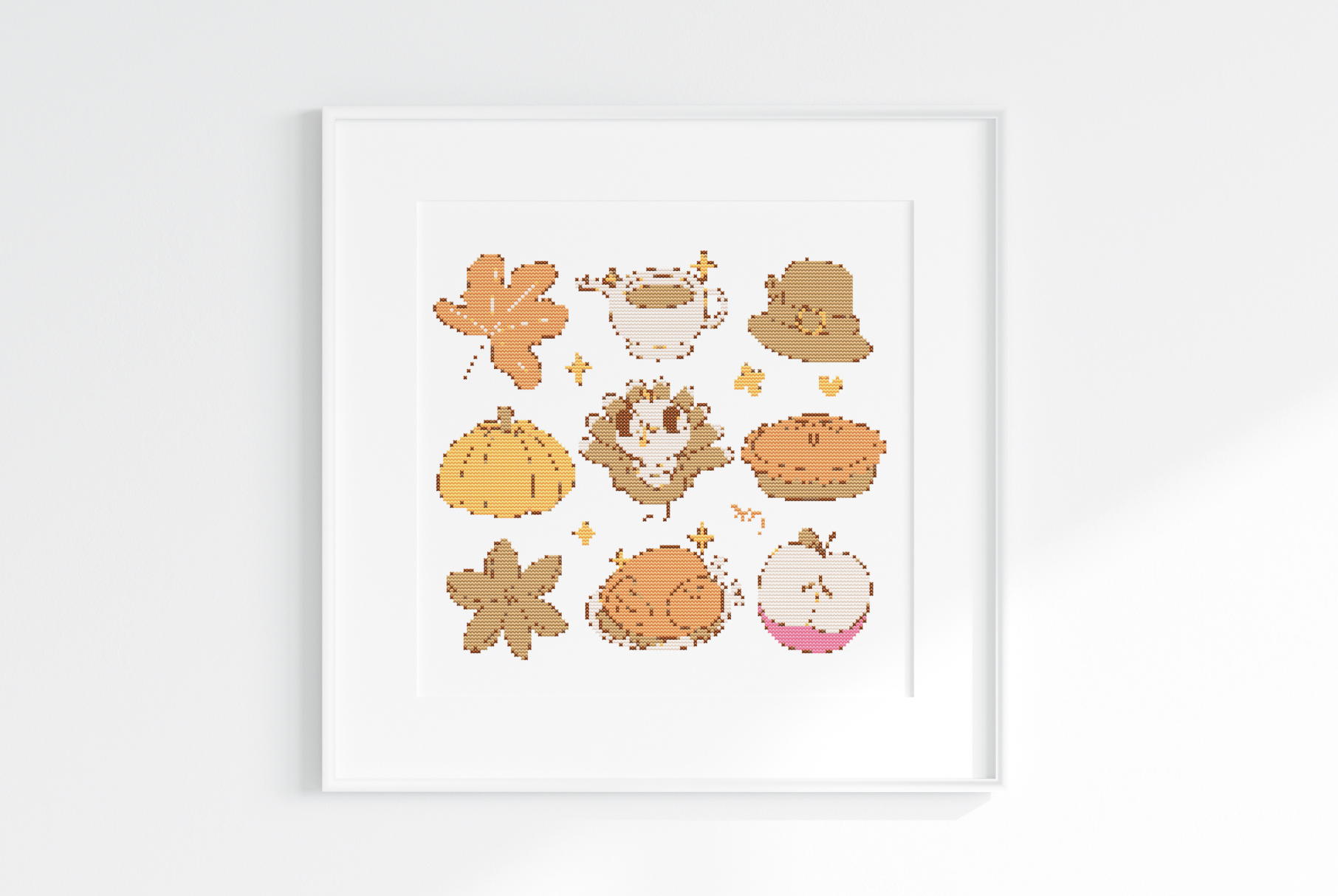 Autumn Folk Sampler Cross Stitch Pattern