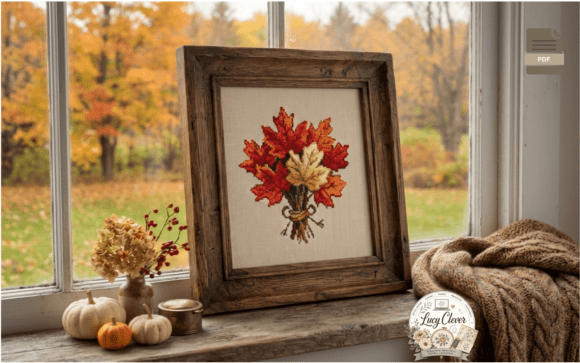 Autumn Maple Bouquet CrossStitch Pattern