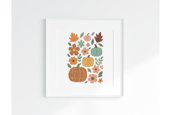 Autumn Pumpkin Cross Stitch Pattern PDF