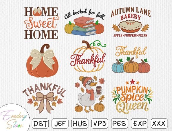 Autumn Thanksgiving Embroidery Bundle