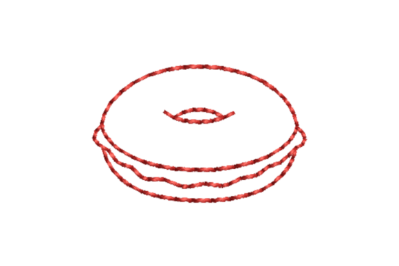 Bagel Outline Redwork Embroidery