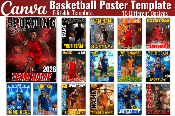 Basketball Poster Canva Template