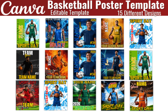 Basketball Poster Canva Template