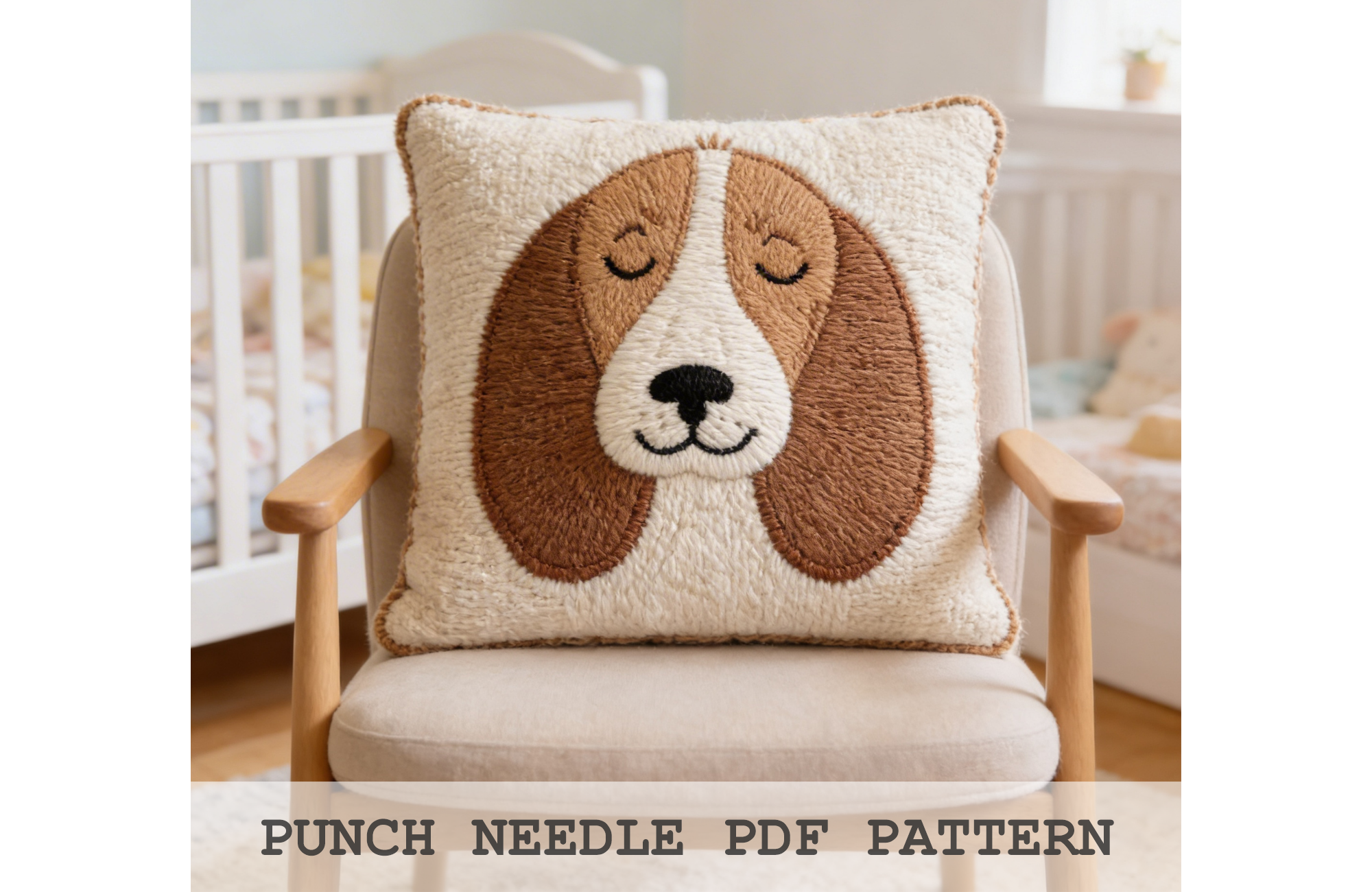 Basset Hound Face Punch Needle Pattern