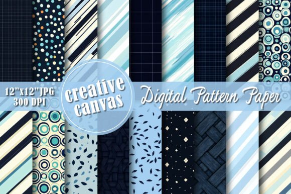 Blue Digital Paper Bundle