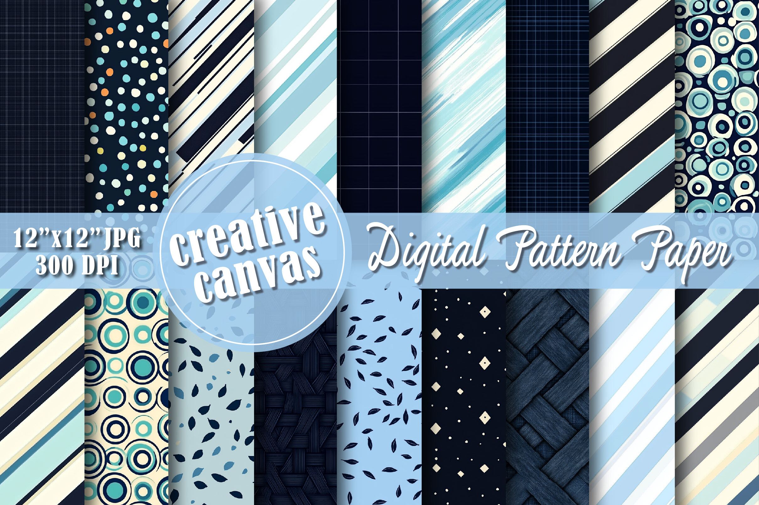 Blue Digital Paper Bundle