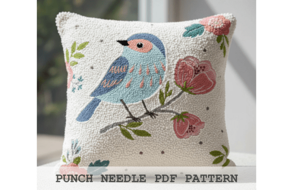 Bluebird Blossom Punch Needle Pattern
