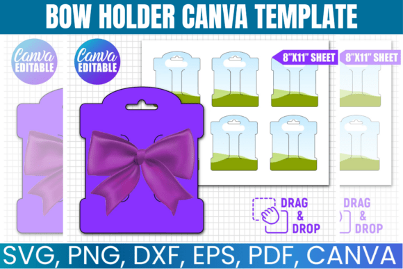 Bow Holder SVG, Hair Bow Display Card