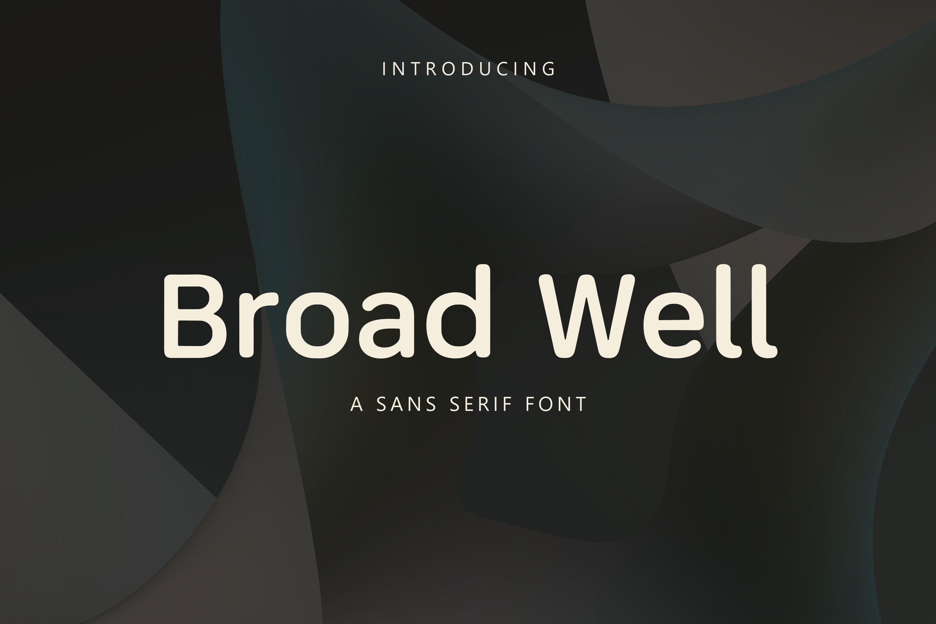 Broad Well preview, bold minimalist sans-serif font