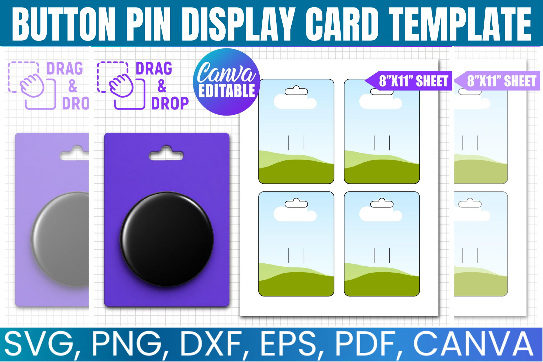 Button Pin Display Card Canva Template