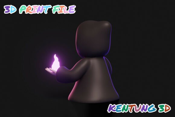 Chibi Flame-Wielding Grim Reaper 3D STL - Image 2