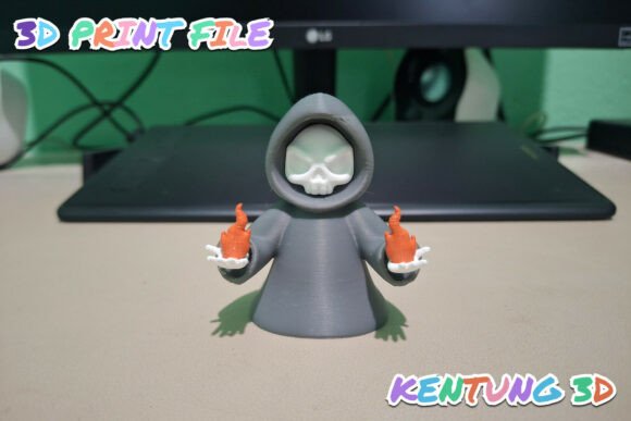 Chibi Flame-Wielding Grim Reaper 3D STL - Image 5
