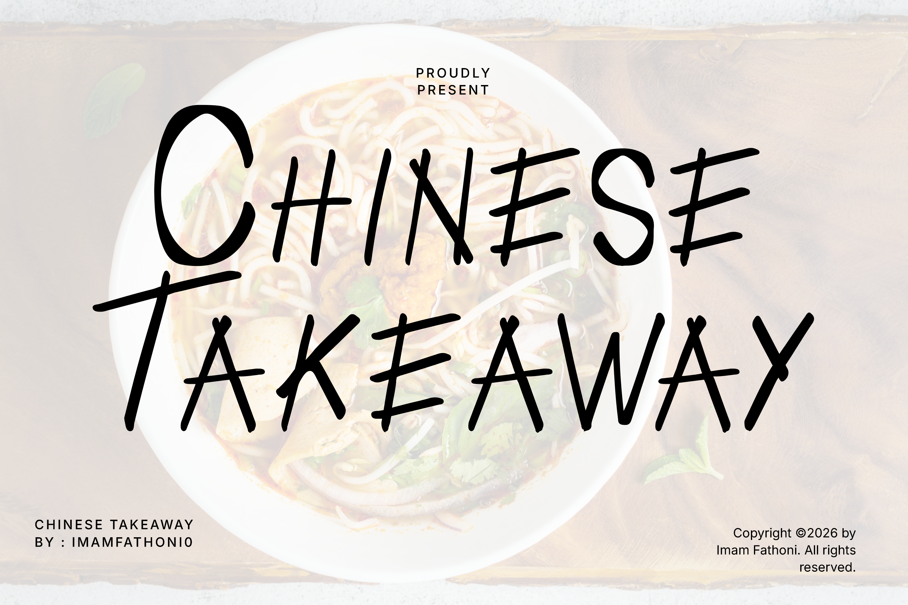Chinese Takeaway preview, casual brush style