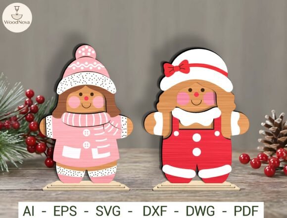 Christmas Gingerbread Stand Decor Svg Laser Cutting