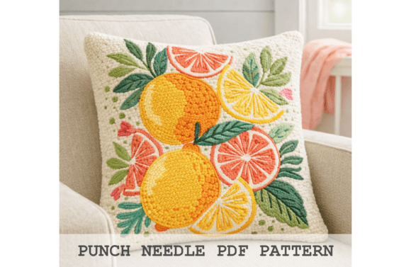 Citrus Fruit Punch Needle Pattern