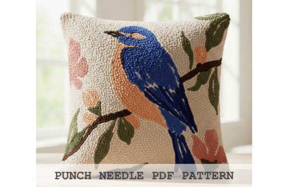 Colorful Jay Bird Punch Needle Pattern