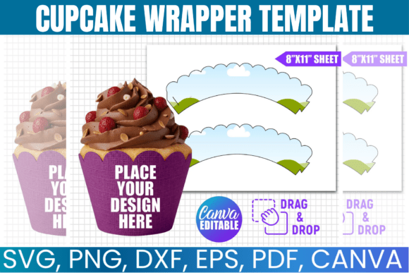 Cupcake Wrapper Editable Canva Template