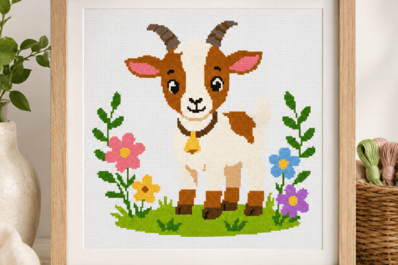 Cute Baby Goat Cross Stitch Pattern