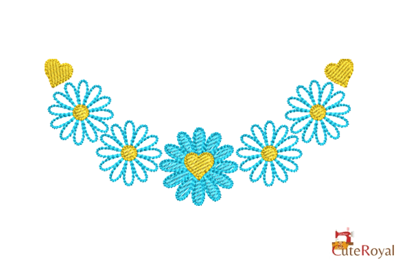 Daisy Floral Half Circle Border - Wreath