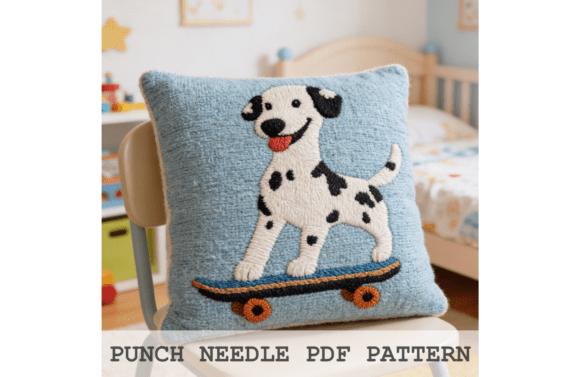Dalmatian Puppy Skateboard Pattern