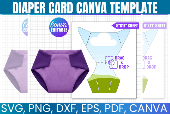 Diaper Card Canva Template