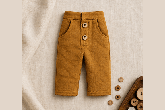 Doll Pants Sewing Pattern PDF, Linen