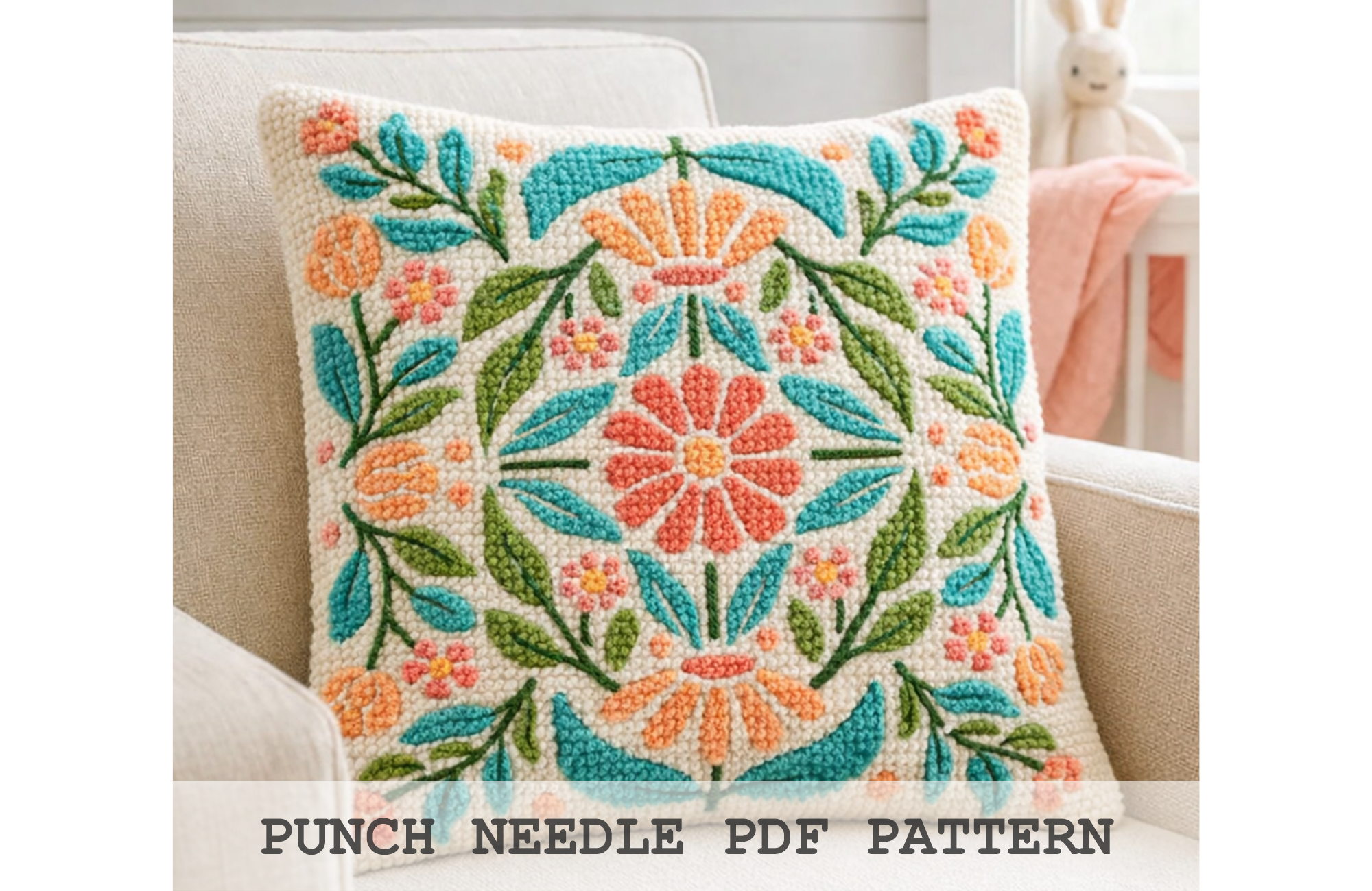 Folk Floral Medallion Pattern