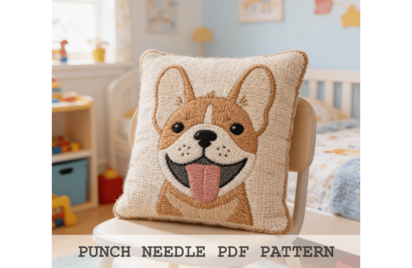 French Bulldog Punch Needle Pattern