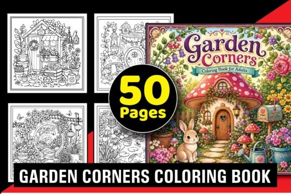 Garden Corners Coloring Book for Adults