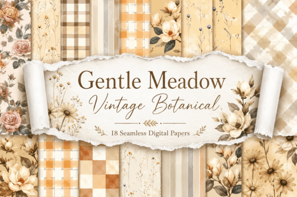 Gentle Meadow Vintage Botanical Papers