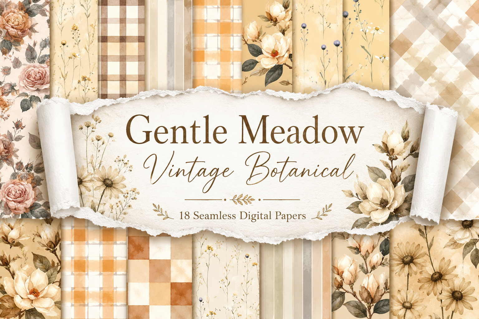 Gentle Meadow Vintage Botanical Papers