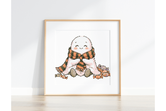 Halloween Ghost Cross Stitch Pattern