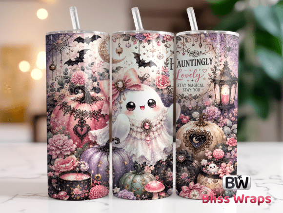 Halloween Ghost Tumbler Wrap